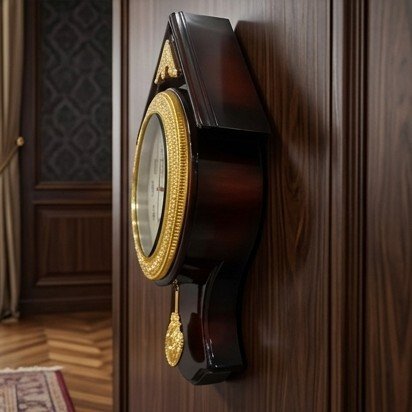 Royal Heritage Pendulum Wall Clock - Antique Brown & Gold